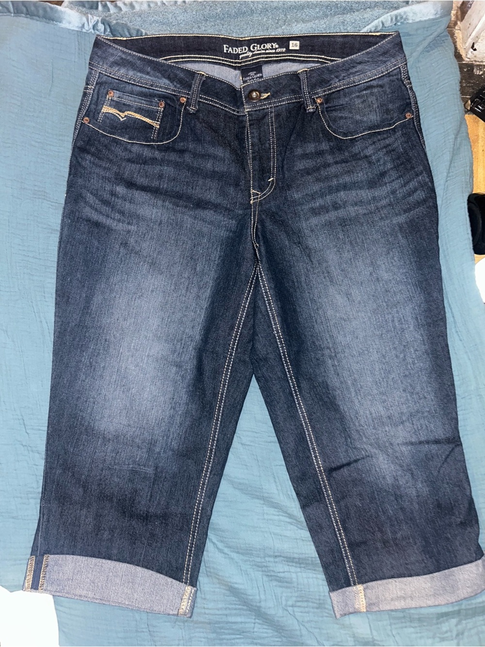 Denim blue capri pants